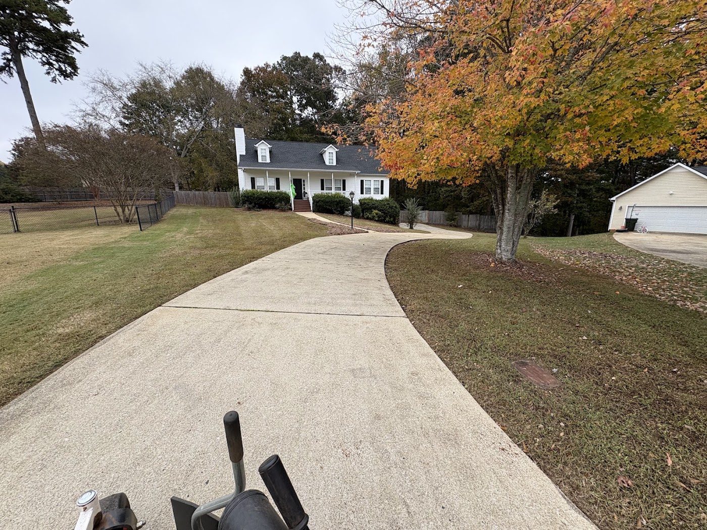 Driveway and lawn